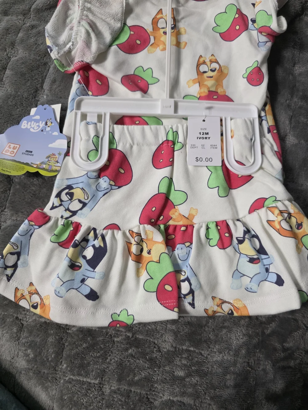 Bluey Strawberry Print Toddler Dress